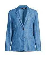 Lands' End Women's Indigo Tencel Fiber Relaxed Blazer