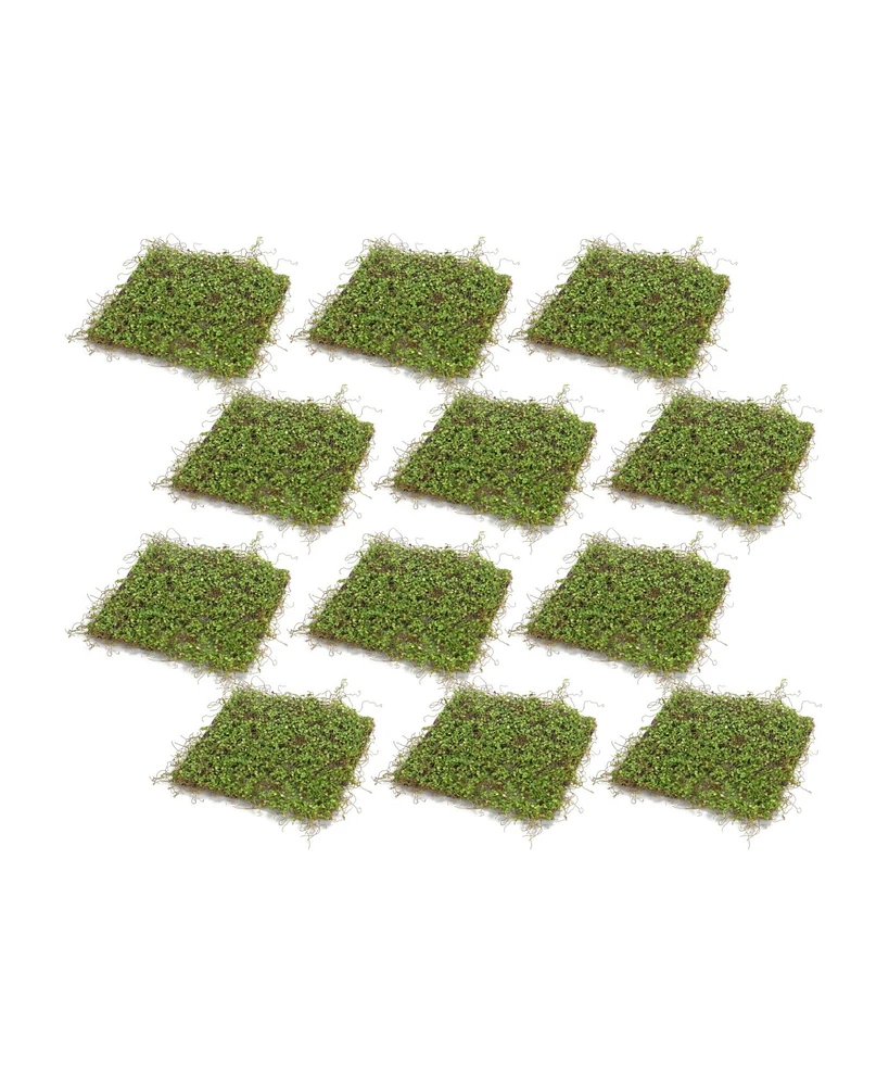 Slickblue Premium Moss Mat Set (Set of 12)-Authentic-Looking Polyester and Plastic Moss Pads for Natural Vibes
