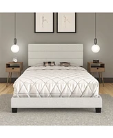 Boyd Sleep Ravenna Upholstered Linen Adjustable Height Headboard Platform Bed Frame