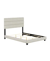 Boyd Sleep Ravenna Upholstered Linen Platform Bed With Tri-Channel Headboard