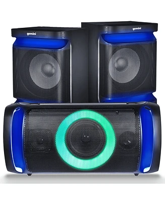 Gemini Dual 8” Home Stereo System With Led Party Lighting