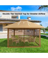 Slickblue 13 x 13 Feet Pop-up Instant Gazebo Canopy Tent with Mesh Sidewall