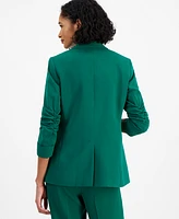 Bar Iii Women's Textured Crepe One-Button Blazer, Created for Macy's