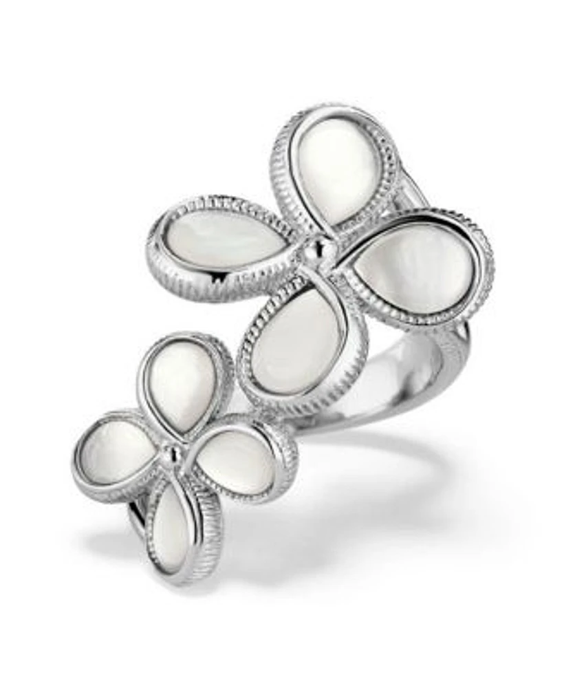 Judith Ripka Jardin Double Flower Ring With Mother of Pearl