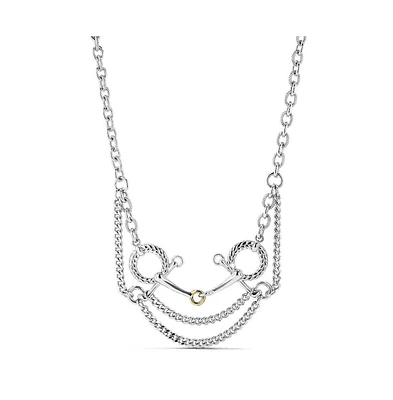 Judith Ripka Vienna Multi Link Bit Necklace with 18K Gold