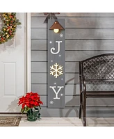 Gerson International Lighted Wood Joy Porch Sign