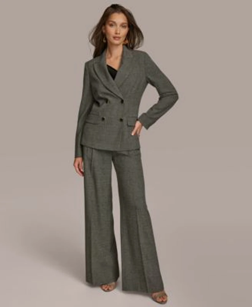 Donna Karan Houndstooth Double Breasted Blazer Pant