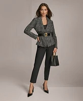 Donna Karan New York Belted Tweed Jacket Slim Leg Pants