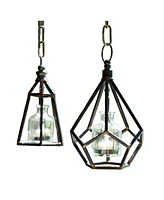 Slickblue Set of 2 Metal Frame Hanging Tea Light Holders