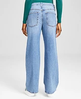 And Now This Women's Studded Wide-Leg Mid-Rise Jeans, Created for Macy's