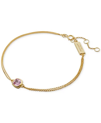 Kate Spade New York 23k Gold-Plated Sterling Silver colored Sapphire (7/8 ct. t.w.) Double-Chain Bracelet