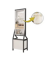 Streamdale Furniture 360° Swivel Jewelry & Makeup Cabinet with Drawer