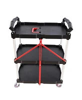 Streamdale Furniture 3-Tier Foldable Service Cart Portable, Effortless, and Versatile