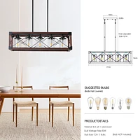 Rustic Farmhouse 5-Light Kitchen Island Chandelier | Industrial Edison Lighting