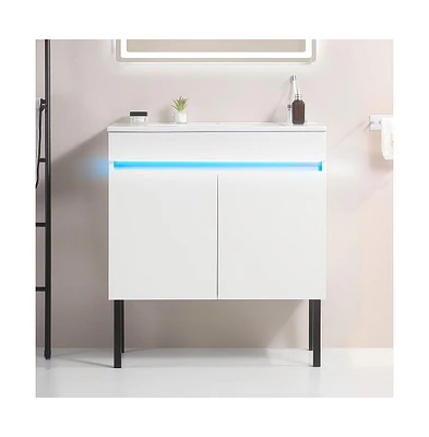 Simplie Fun Elegant Bathroom Vanity with Modern Charm and Ample Storage