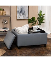 Streamdale Furniture Contemporary Ottoman with Storage, Tray Top, and Reversible Accent