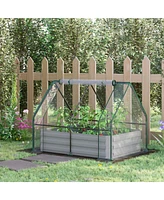 Simplie Fun Versatile Raised Garden Bed and Greenhouse Cover for Plant Protection