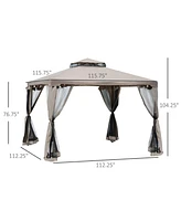 Uv-Resistant Outdoor Canopy Gazebo with Mesh Walls for Sun and Bug Protection