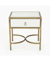 Simplie Fun Luxurious Gold Side Table with Drawer for Sophisticated Storage and Display