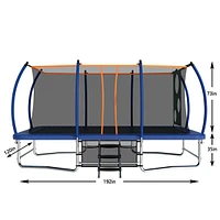 Streamdale Furniture 10FTx16FT Trampoline with Basketball Hoop and Safety Net for Kids and Adults