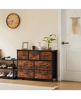 Streamdale Furniture 7 storage Spaces, assembled wardrobe lockers, bedroom furniture lockers, brown