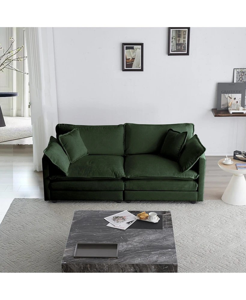 Simplie Fun Premium Chenille Modular Sofa with Adjustable Configurations and Premium Comfort