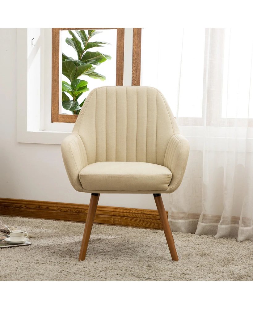 Simplie Fun Contemporary Fabric Accent Chair, Tan