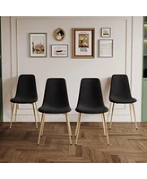 Simplie Fun Modern Upholstered Dining Chair with Metal Legs (Set of 4)