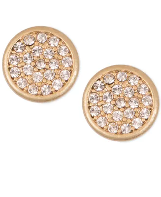 lonna & lilly Mixed Metal Pave Disc Stud Earrings