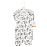 Hudson Baby Baby Boys Hudson Cotton Rompers, Royal Safari 2-Pack