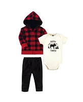 Hudson Baby Baby Girls Cotton Hoodie, Bodysuit or Tee Top and Pant Set