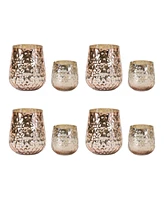 Slickblue Rose Gold Glass Candle Holder (Set of 8)