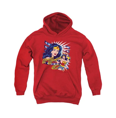 Dc Comics Boys Youth Dco Pop Art Wonder Woman Pull Over Hoodie / Hooded Sweatshirt