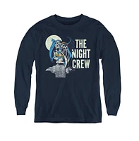 Dc Comics Boys Youth Night Crew Long Sleeve Sweatshirts