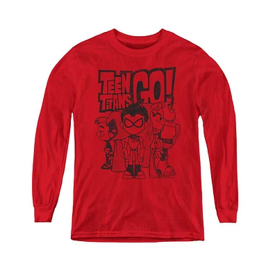 Teen Titans Go Youth Team Up Long Sleeve Sweatshirts