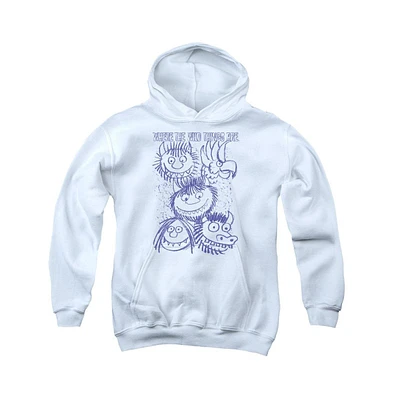 Where The Wild Things Are Boys Youth Sketch Pull Over Hoodie / Hooded Sweatshirt