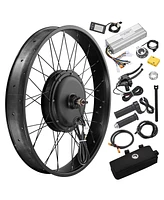 Yescom Electric Bicycle Conversion Kit 26" Front Wheel Hub Motor 48V 1500W E-bike Conversion Kit W/ Lcd Display