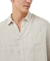 Cotton On Men's Linen Long Sleeve Shirt