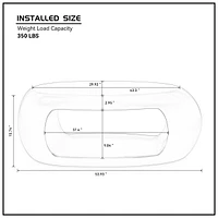 Streamdale Furniture 53.93'' Modern Oval Coffee Table, Sturdy Fiberglass Cocktail Table