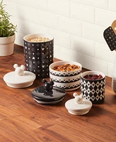 Disney Monochrome 3-Piece Ceramic Jar Set, Black
