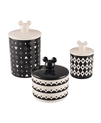 Disney Monochrome 3-Piece Ceramic Jar Set, Black