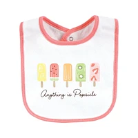 Touched by Nature Infant Girl Organic Cotton Bibs, Popsicle, One Size