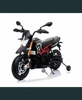 Simplie Fun Aprilia-Designed Electric Motorcycle with Training Wheels and MP3 Player