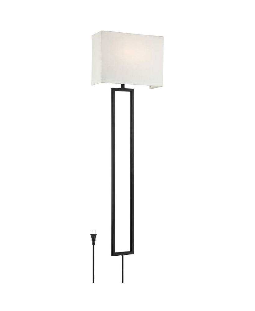 Possini Euro Design Portico Modern Corded Wall Mounted Lamp Led Dimmable Black Metal Plug