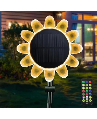 Yescom Solar Sunflower Led Light Outdoor Garden Waterproof Floating Amphibious Lamp