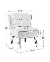 Hulala Home Contemporary Pascutti Side Chair with Button-tufted