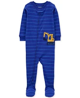 Carter's Baby Boys 2 Way Zip One-Piece 100% Snug Fit Cotton Footed Pajamas