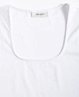 On 34th Women's Cap-Sleeve Square-Neck Tee, Created for Macy's