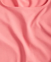 On 34th Women's Cap-Sleeve Square-Neck Tee, Created for Macy's