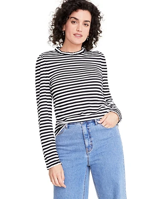 On 34th Women's Long-Sleeve Ruffle-Neck Top, Created for Macy's